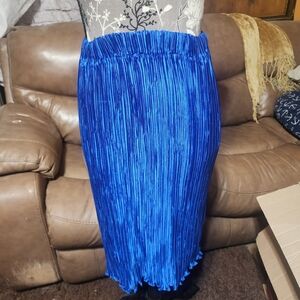 Vibrant Blue Midi Skirt
